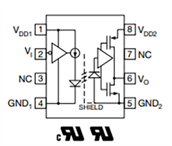Schéma de principe - Vishay Semiconductors Optocoupleurs haut débit 10 MBd VOH/VOIH/VOWH
